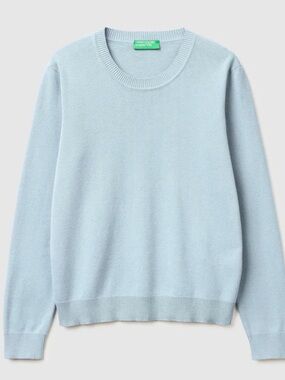 United Colors of Benetton Light Blue Crewneck Sweater XL
